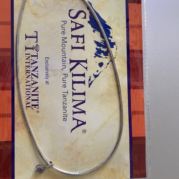 NWOT - Safi Kilima Omega Chain Necklace & Pear Shaped Tanzanite Slide Pendant* - Picture 12 of 12